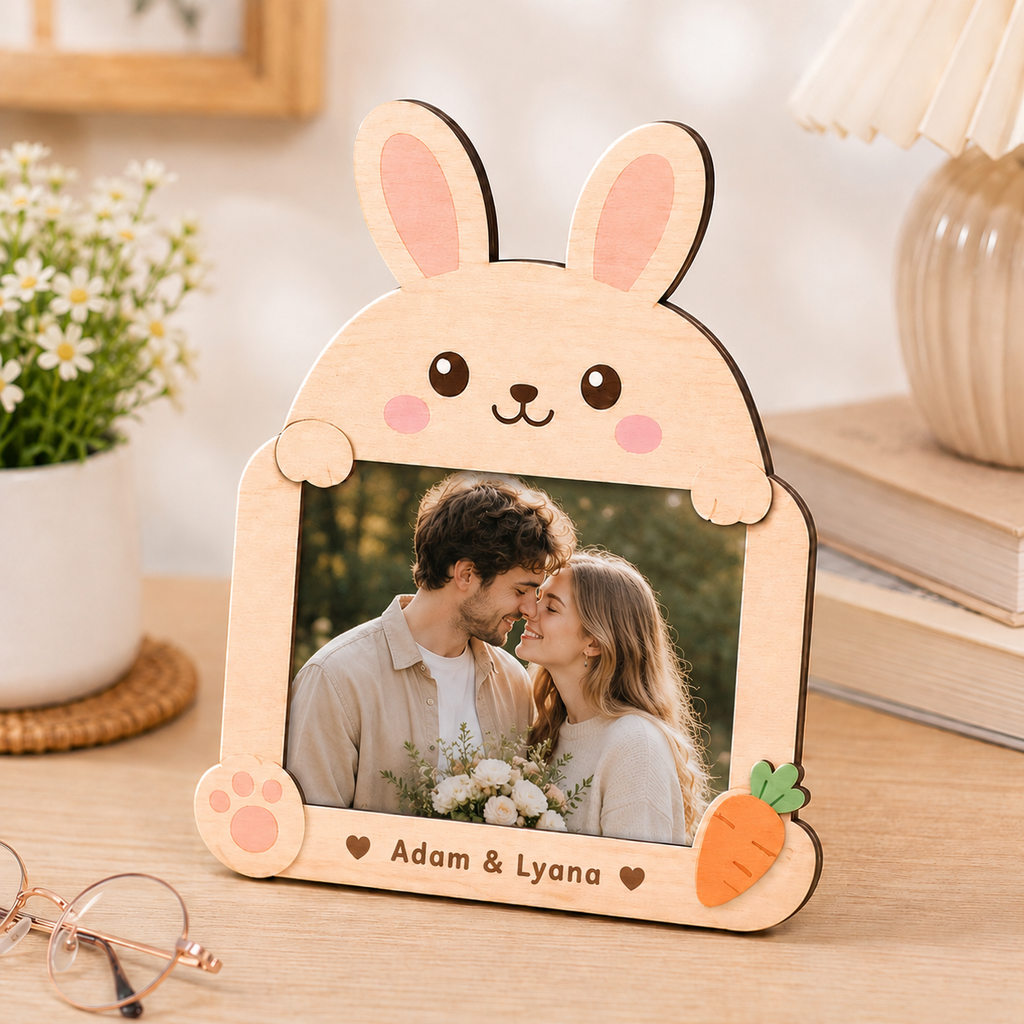 Cute Animal Wooden Photo Frame – Personalized Custom Photo Display