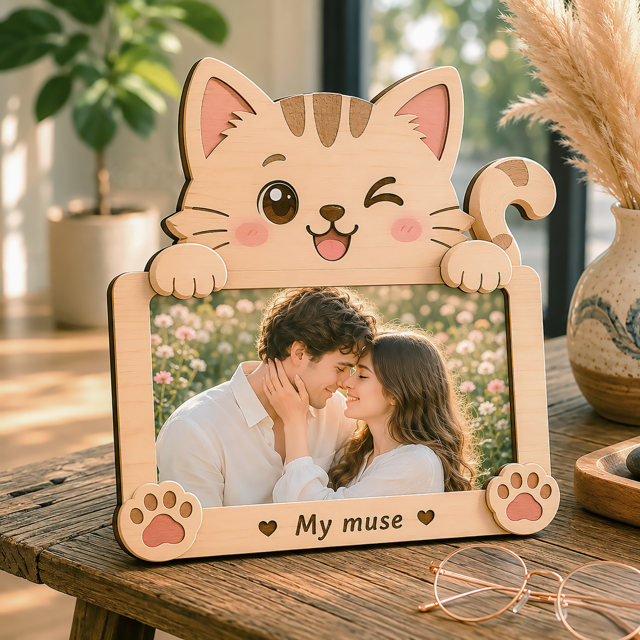 Cute Animal Wooden Photo Frame – Personalized Custom Photo Display
