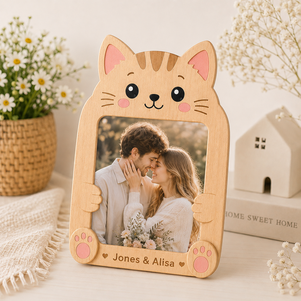 Cute Animal Wooden Photo Frame – Personalized Custom Photo Display