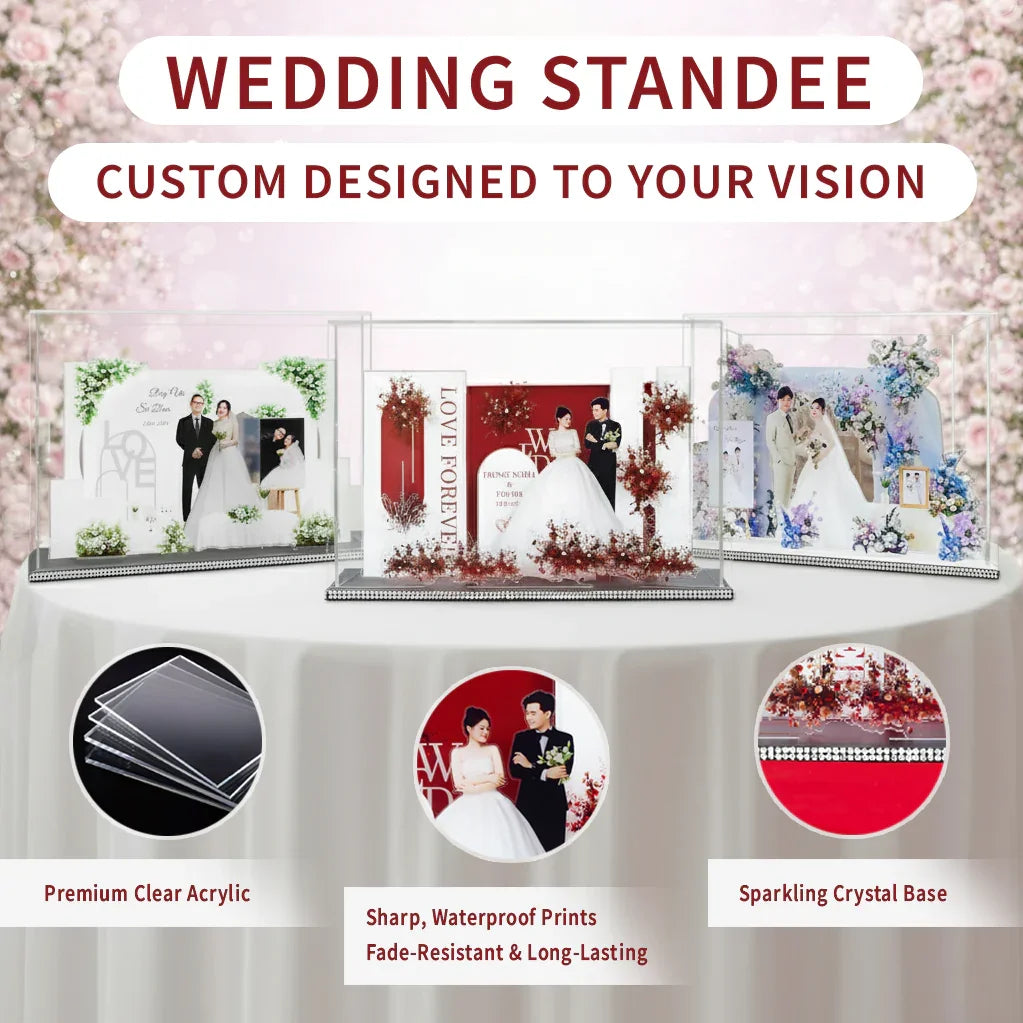 Custom 3D Wedding Acrylic Standee - Personalized Bridal Keepsake Gift