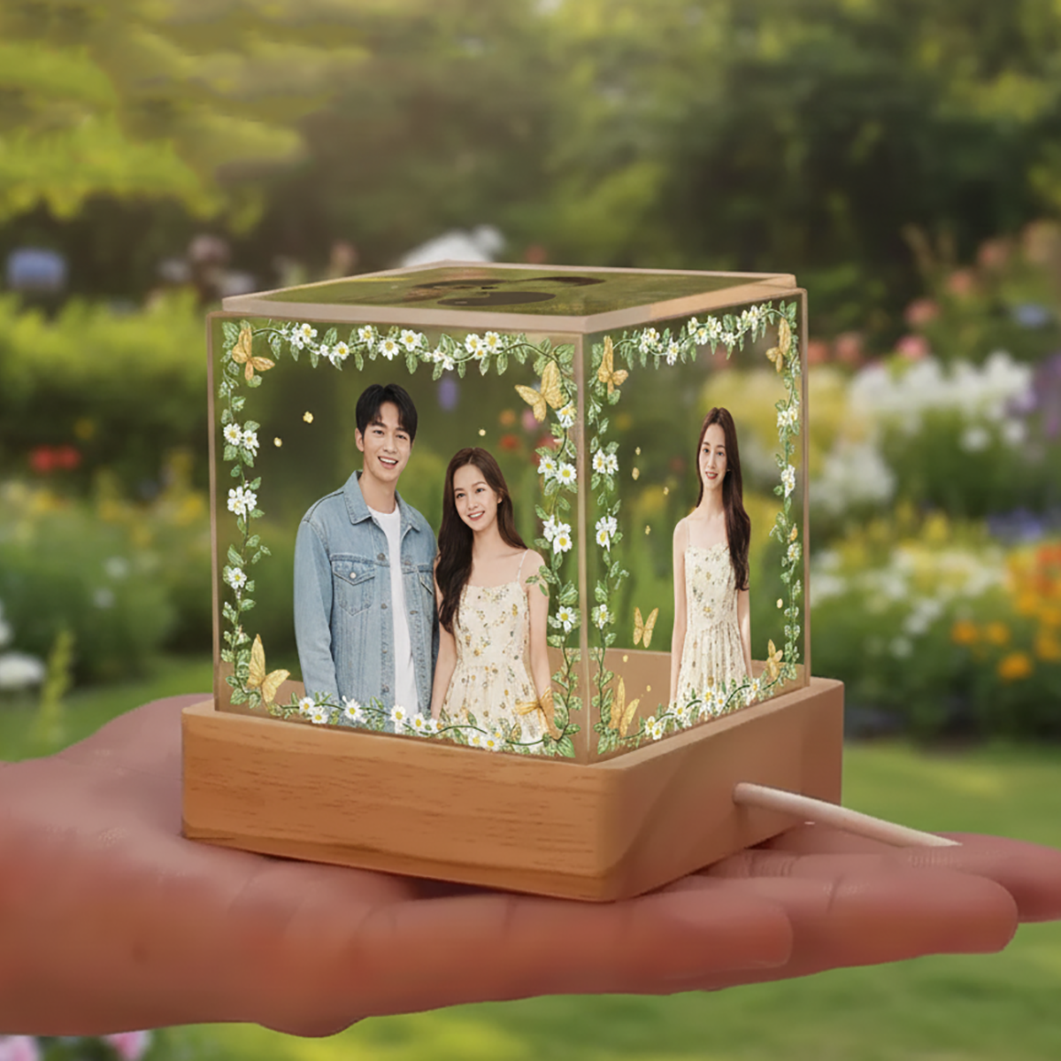 Custom Photo Cube Night Light – Personalized Romantic Gift (5 Photos/ 3.15" x 3.15"- 8x8 cm)