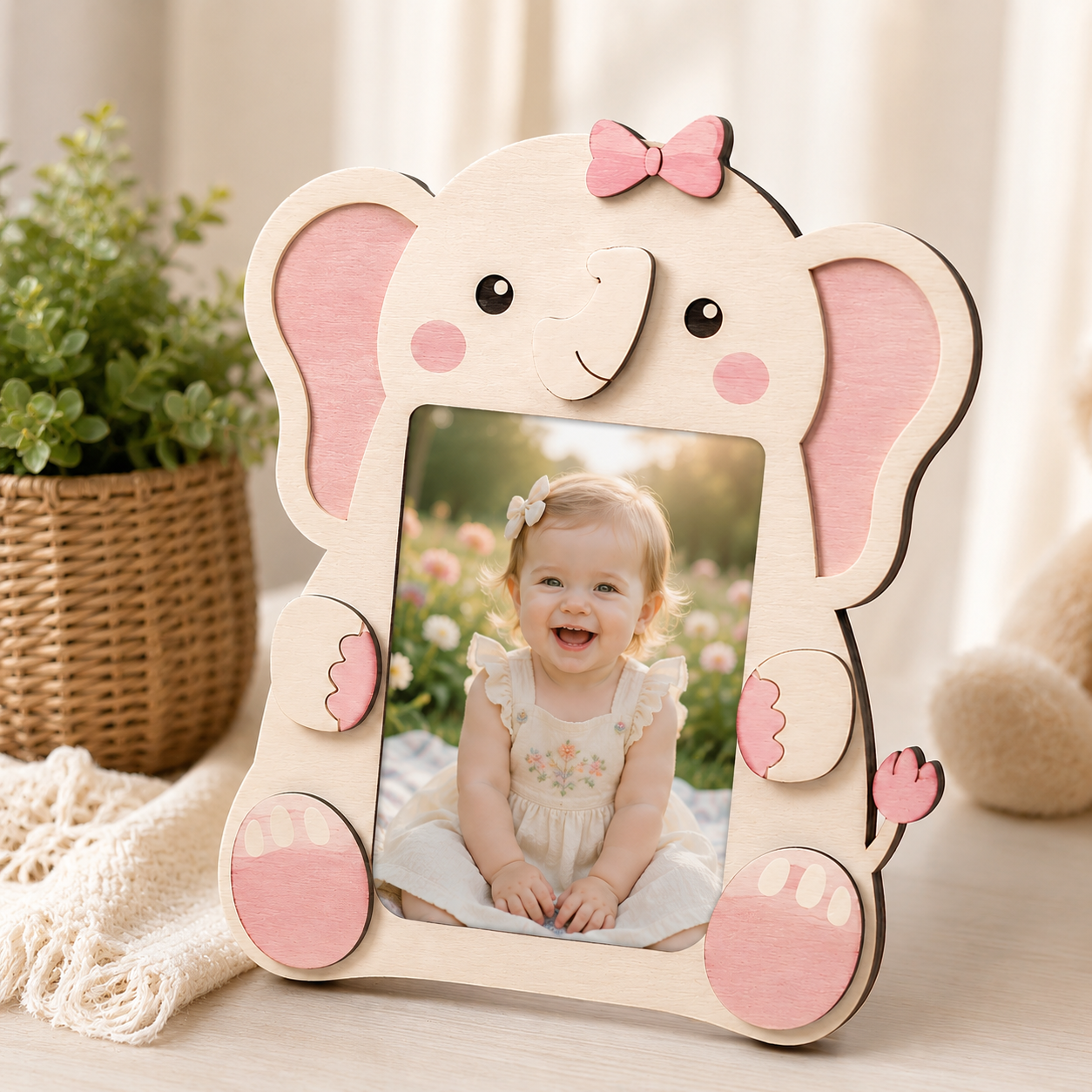 Cute Animal Wooden Photo Frame – Personalized Custom Photo Display