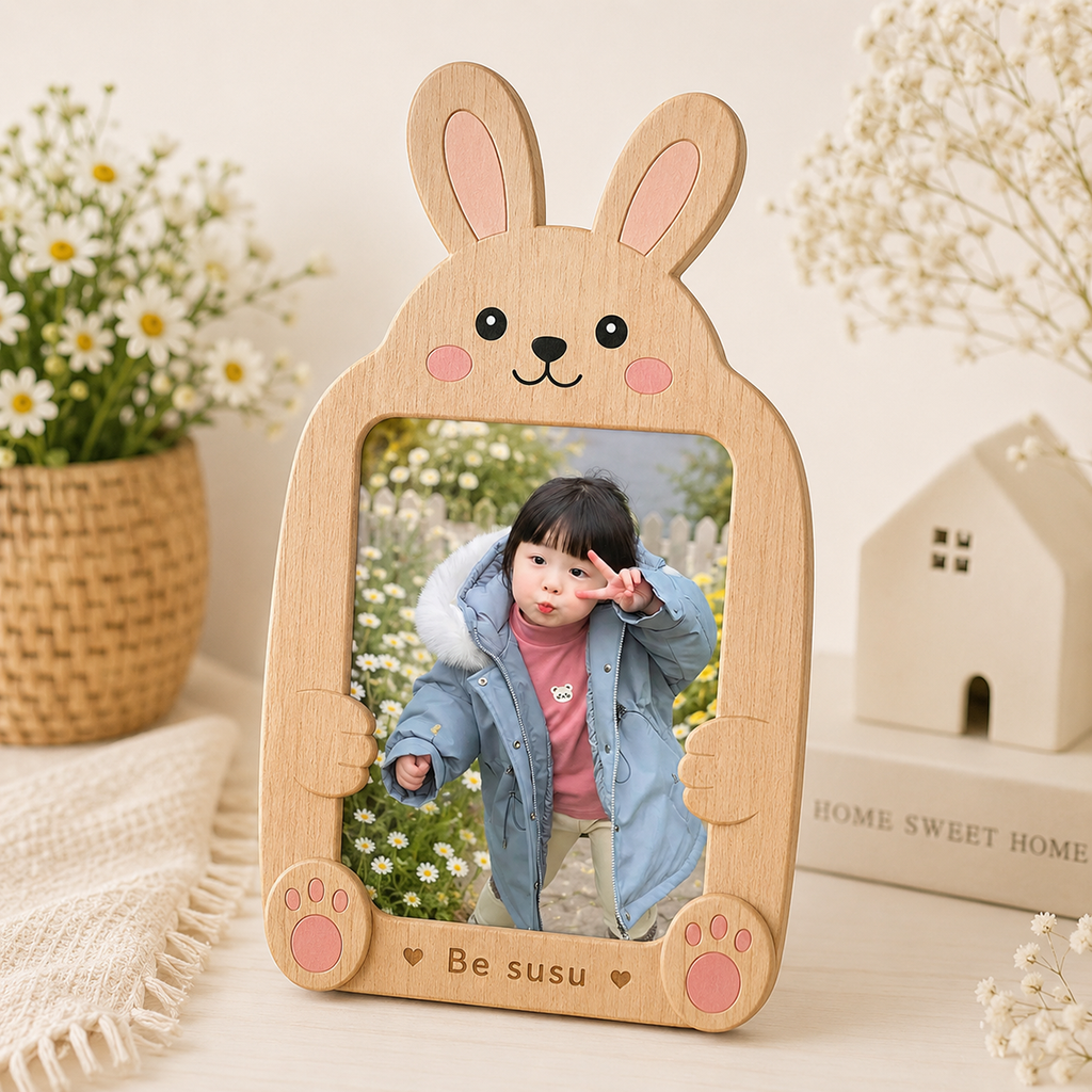 Cute Animal Wooden Photo Frame – Personalized Custom Photo Display