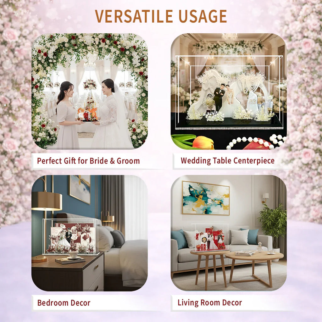 Custom 3D Wedding Acrylic Standee - Personalized Bridal Keepsake Gift
