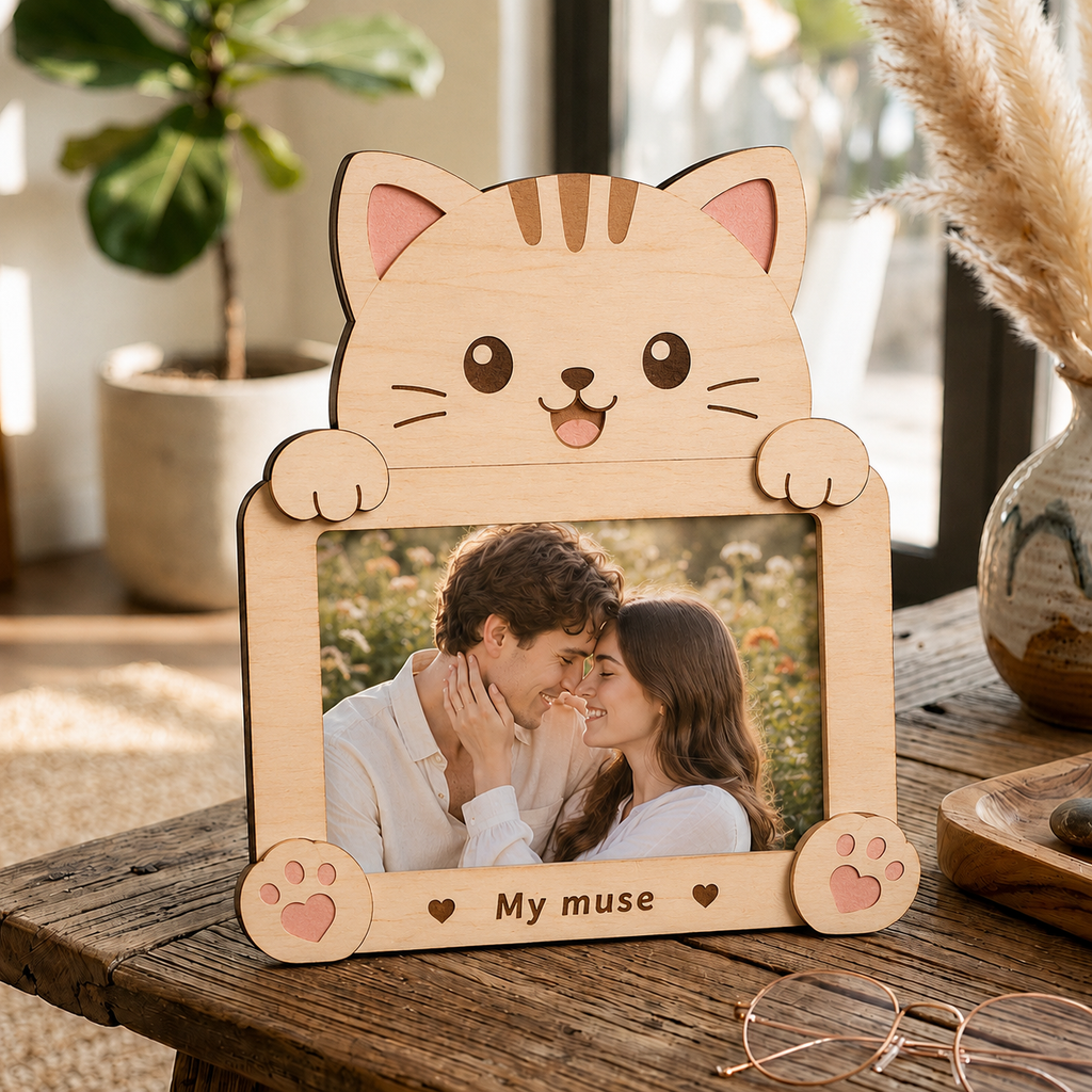 Cute Animal Wooden Photo Frame – Personalized Custom Photo Display