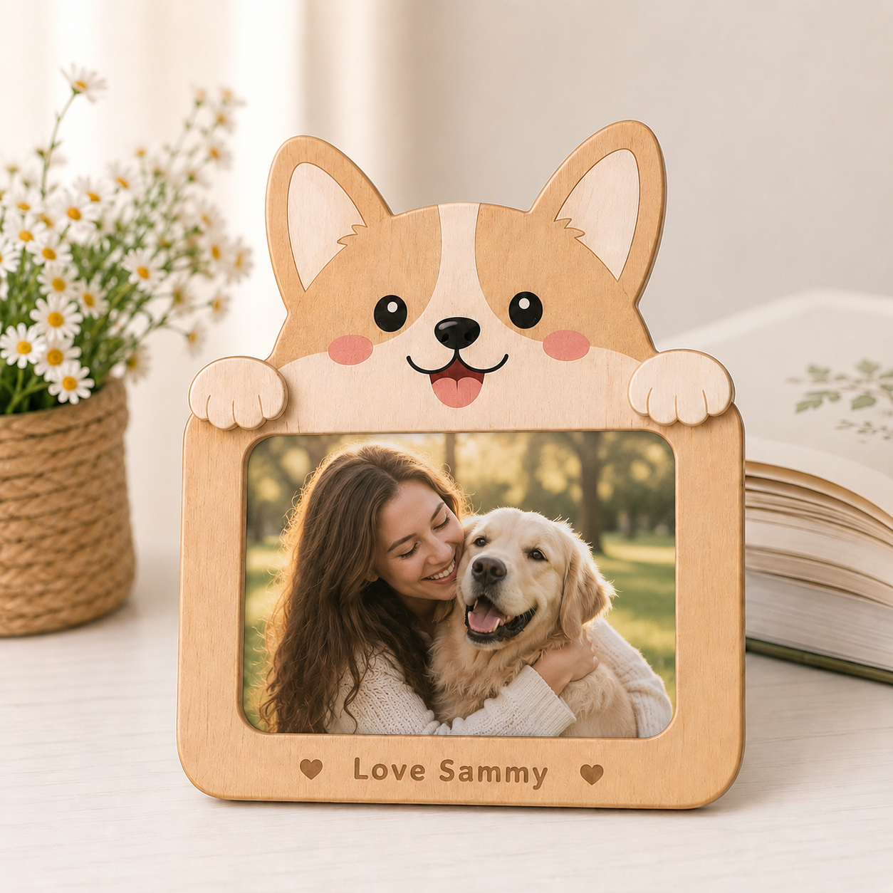 Cute Animal Wooden Photo Frame – Personalized Custom Photo Display