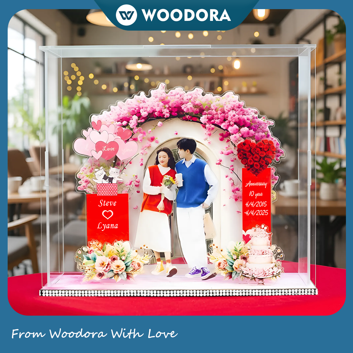 "Eternal Love" Personalized Anniversary Diorama – Custom Photo Standee Display