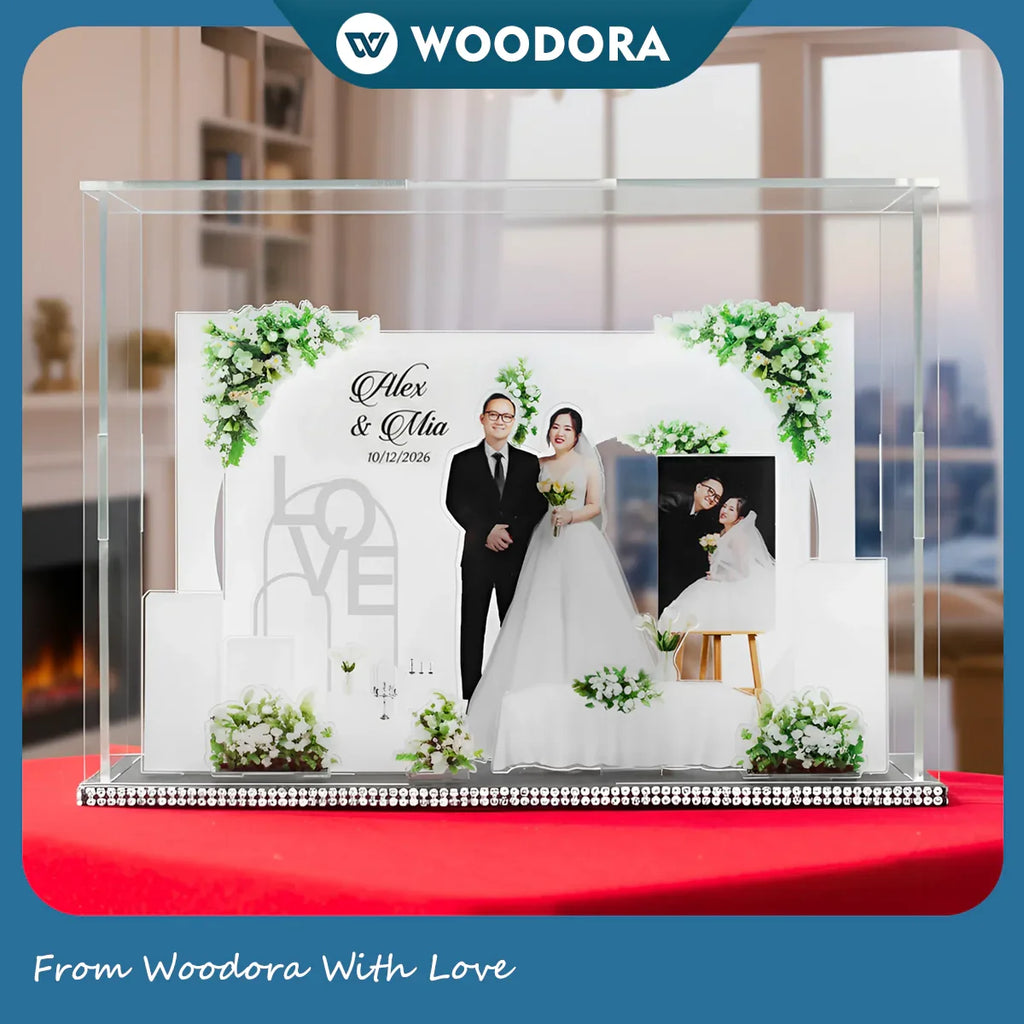 Custom 3D Wedding Acrylic Standee - Personalized Bridal Keepsake Gift