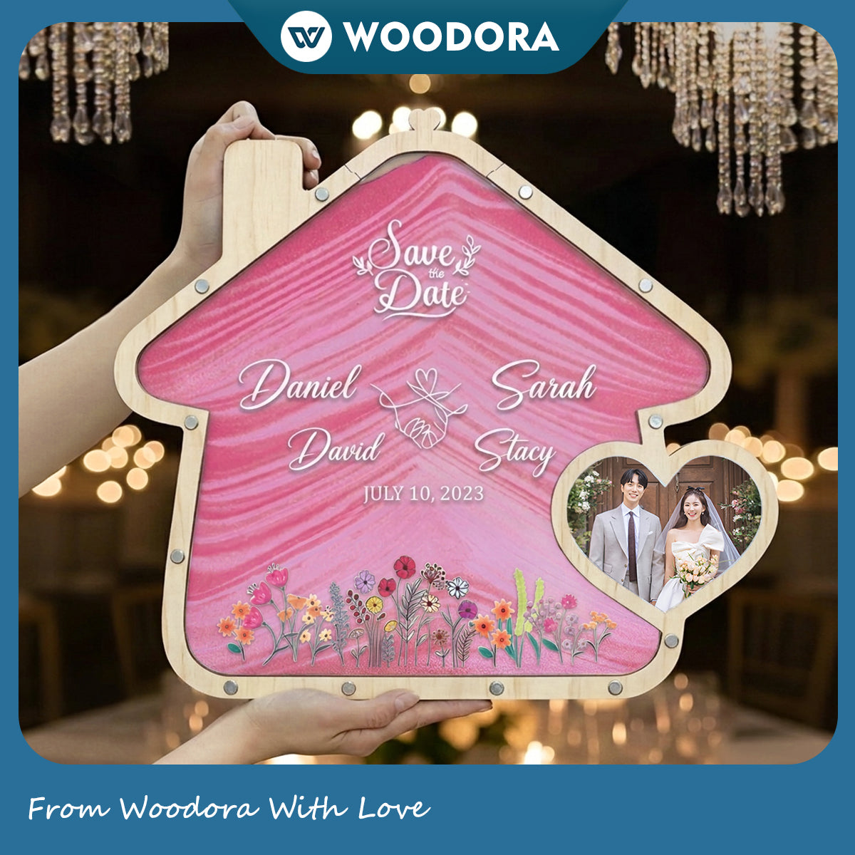 Personalized Sand Ceremony Frame – Custom Wedding Keepsake with 2 Colors of Sand