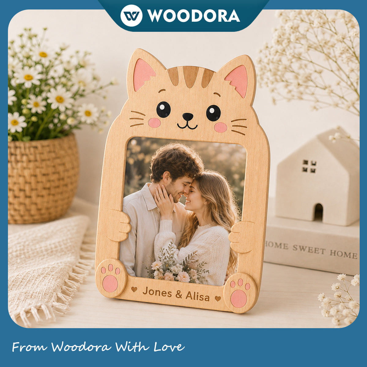 Cute Animal Wooden Photo Frame – Personalized Custom Photo Display