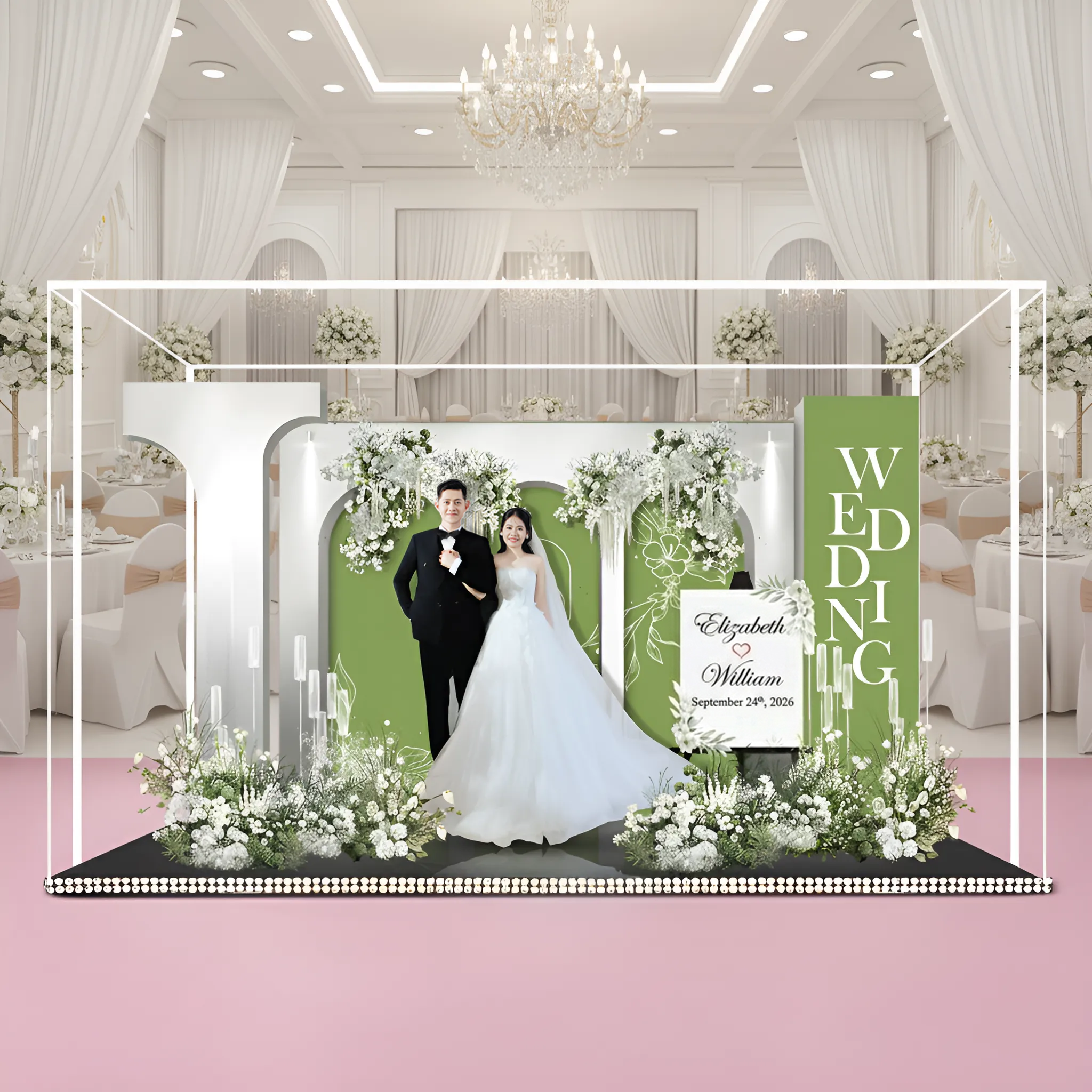 Custom 3D Wedding Acrylic Standee - Personalized Bridal Keepsake Gift