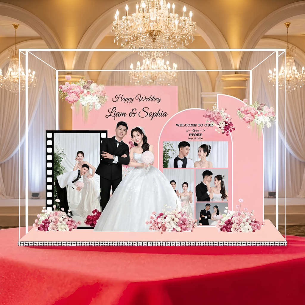 Custom 3D Wedding Acrylic Standee - Personalized Bridal Keepsake Gift