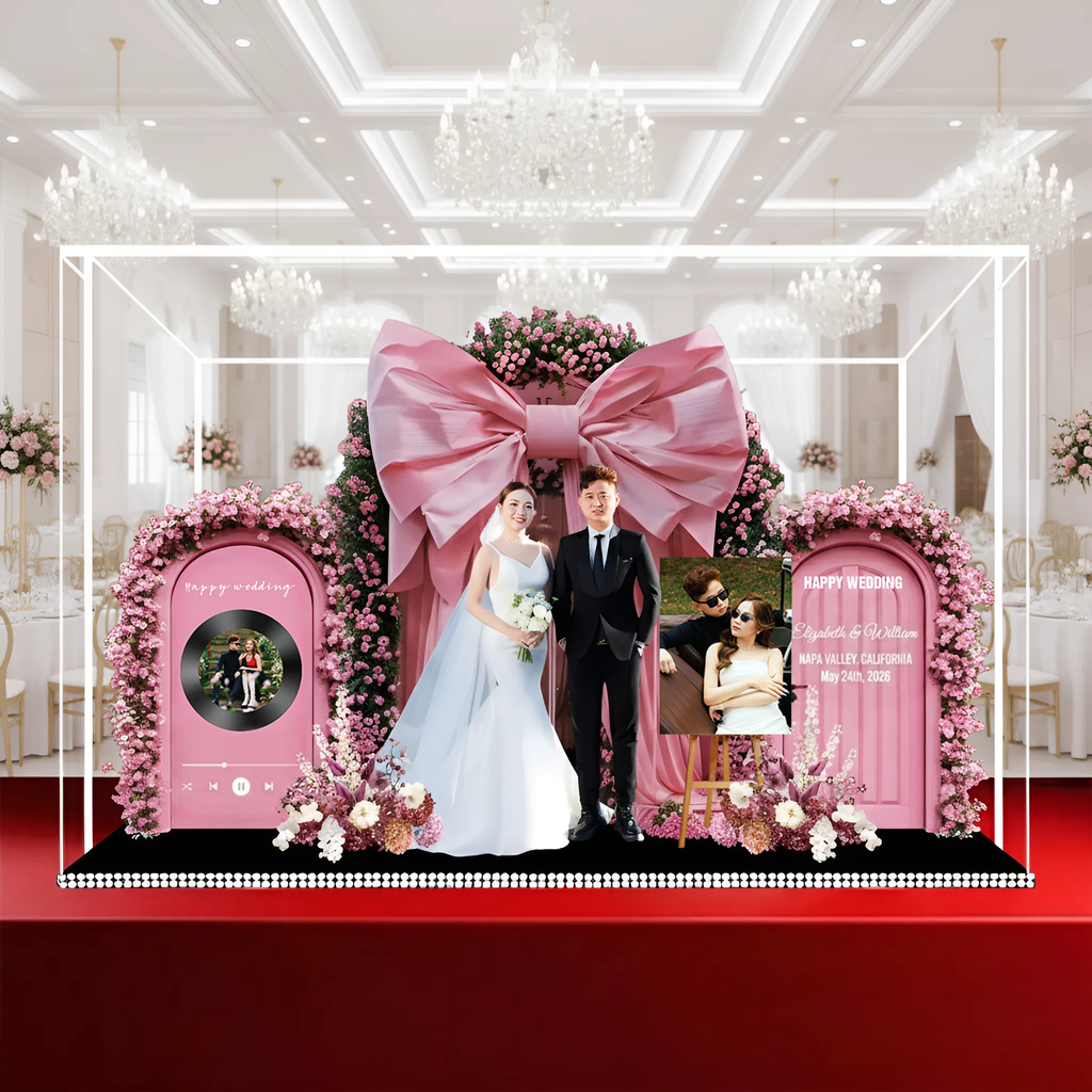 Custom 3D Wedding Acrylic Standee - Personalized Bridal Keepsake Gift