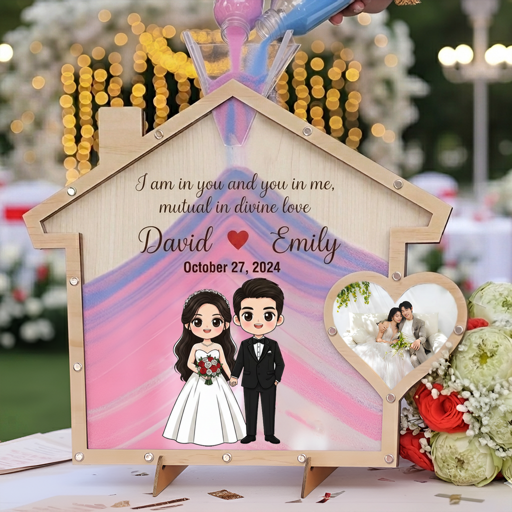 Personalized Sand Ceremony Frame – Custom Wedding Keepsake with 2 Colors of Sand
