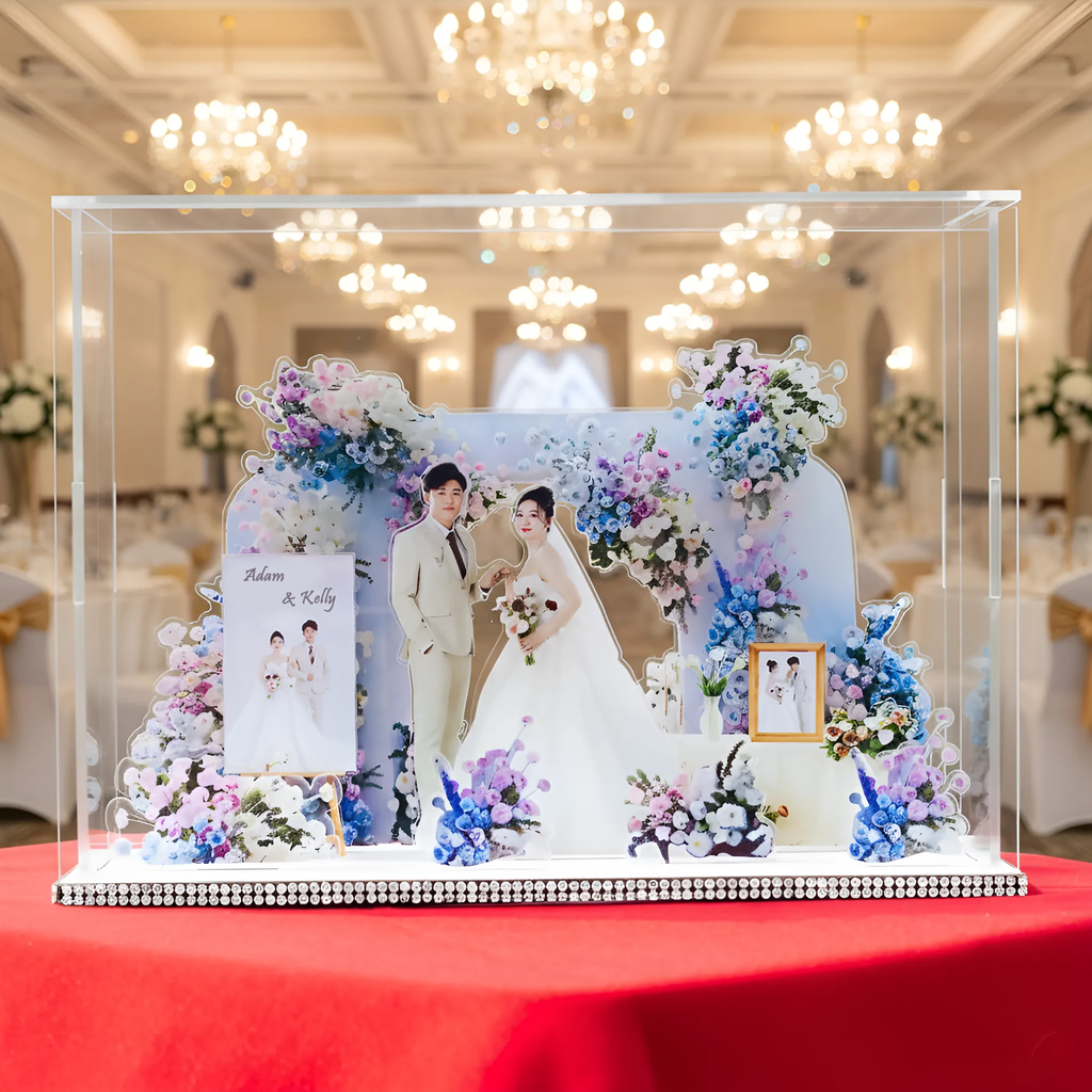Custom 3D Wedding Acrylic Standee - Personalized Bridal Keepsake Gift