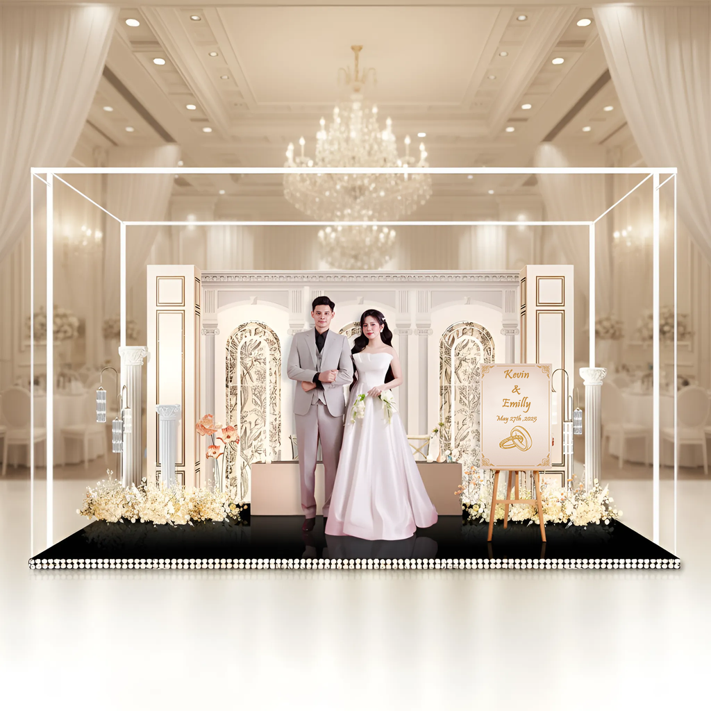 Custom 3D Wedding Acrylic Standee - Personalized Bridal Keepsake Gift