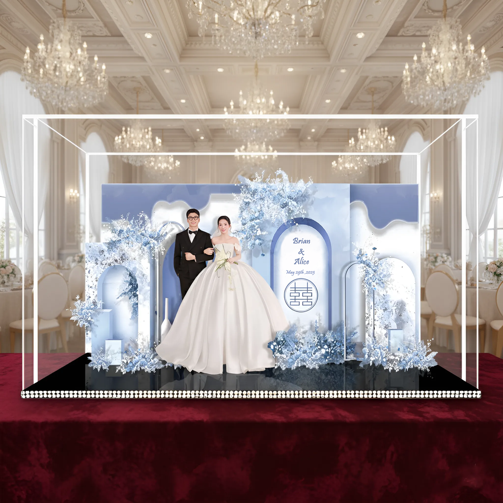 Custom 3D Wedding Acrylic Standee - Personalized Bridal Keepsake Gift