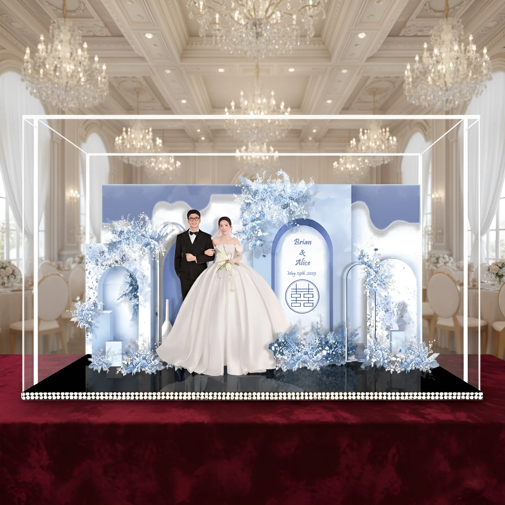 Custom 3D Wedding Acrylic Standee - Personalized Bridal Keepsake Gift