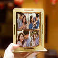 Personalized 360° Rotating Photo Cube Stand - Custom Wood Keepsake