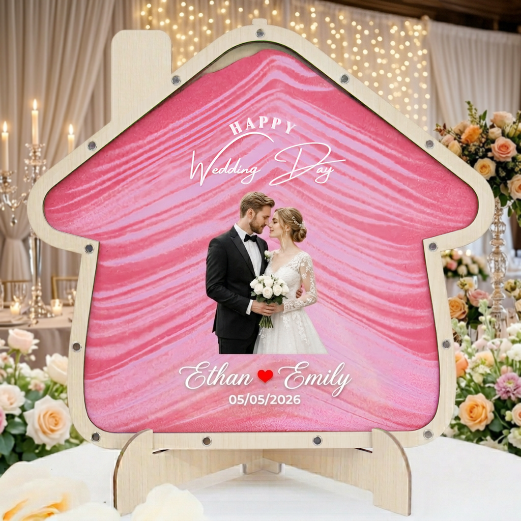 Personalized Sand Ceremony Frame – Custom Wedding Keepsake with 2 Colors of Sand