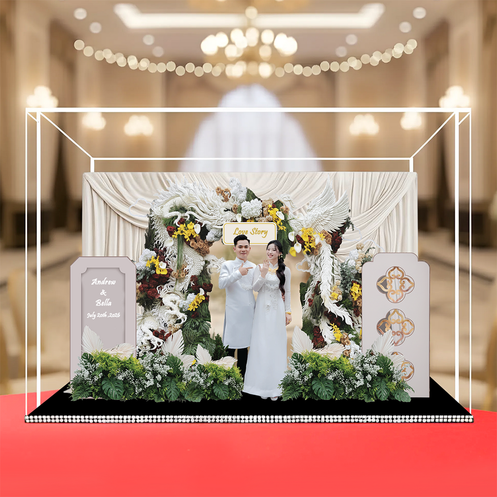 Custom 3D Wedding Acrylic Standee - Personalized Bridal Keepsake Gift