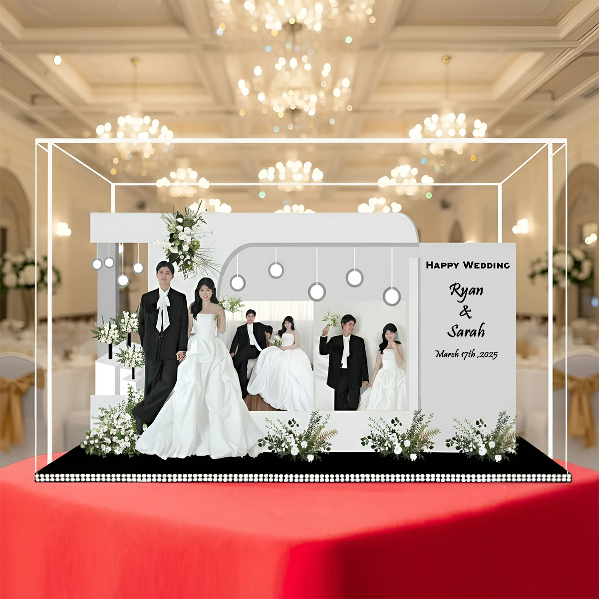 Custom 3D Wedding Acrylic Standee - Personalized Bridal Keepsake Gift