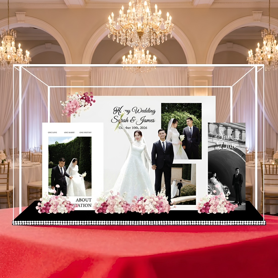 Custom 3D Wedding Acrylic Standee - Personalized Bridal Keepsake Gift