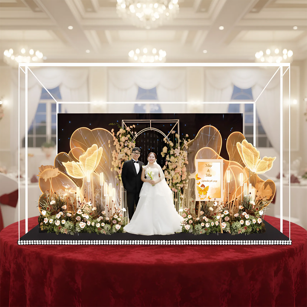 Custom 3D Wedding Acrylic Standee - Personalized Bridal Keepsake Gift