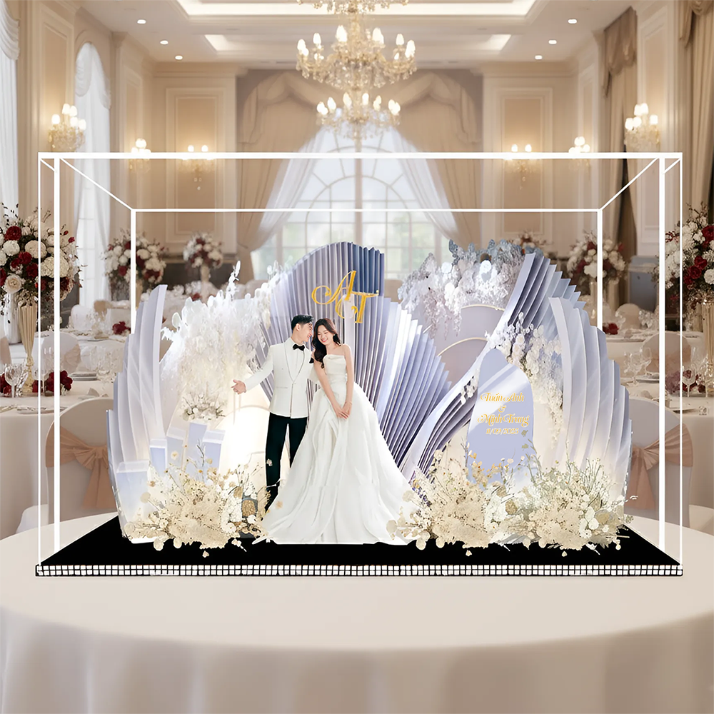 Custom 3D Wedding Acrylic Standee - Personalized Bridal Keepsake Gift