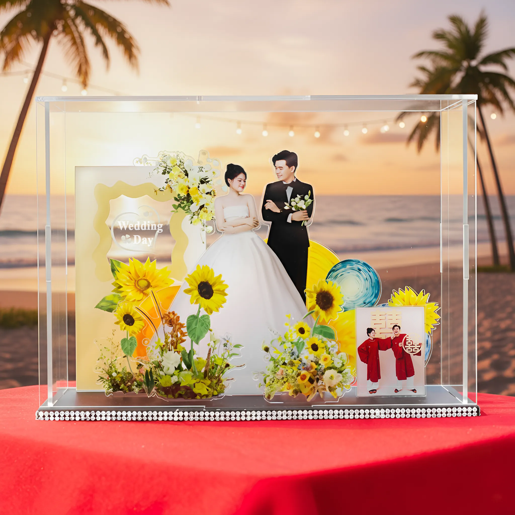 Custom 3D Wedding Acrylic Standee - Personalized Bridal Keepsake Gift