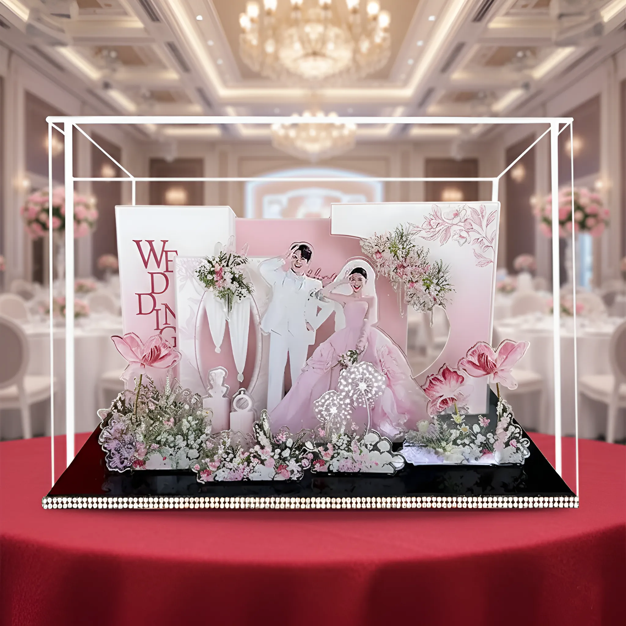 Custom 3D Wedding Acrylic Standee - Personalized Bridal Keepsake Gift