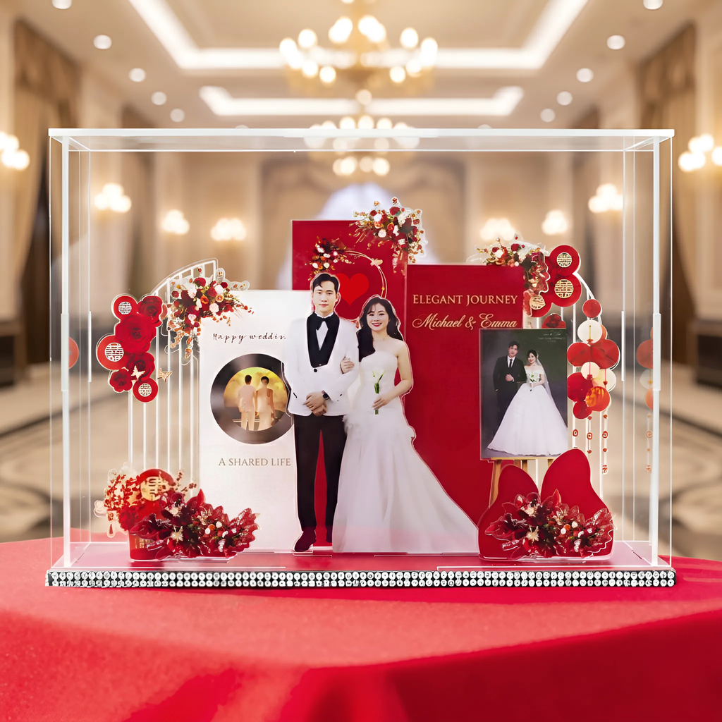 Custom 3D Wedding Acrylic Standee - Personalized Bridal Keepsake Gift