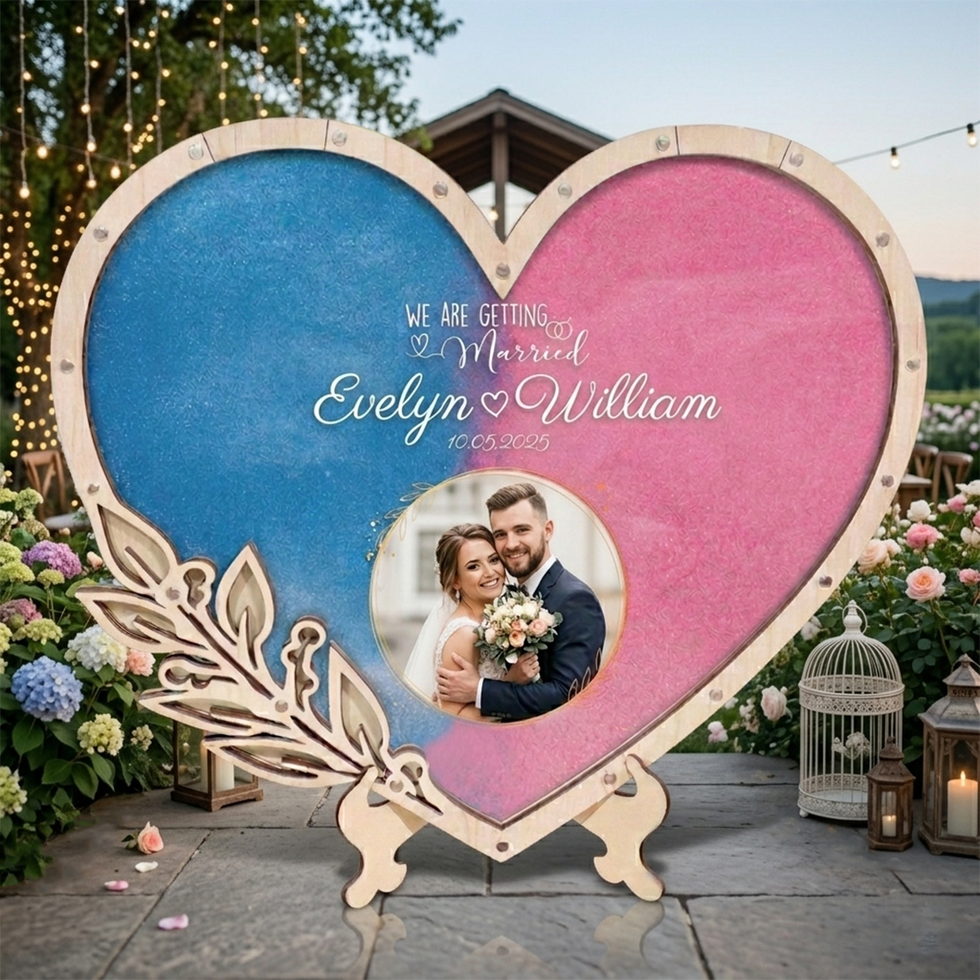 Personalized Sand Ceremony Frame – Custom Wedding Keepsake with 2 Colors of Sand