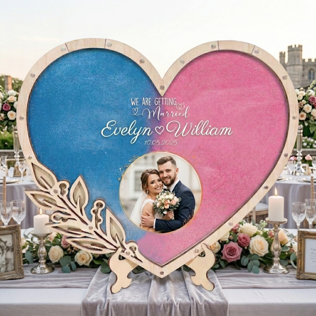 Personalized Sand Ceremony Frame – Custom Wedding Keepsake with 2 Colors of Sand