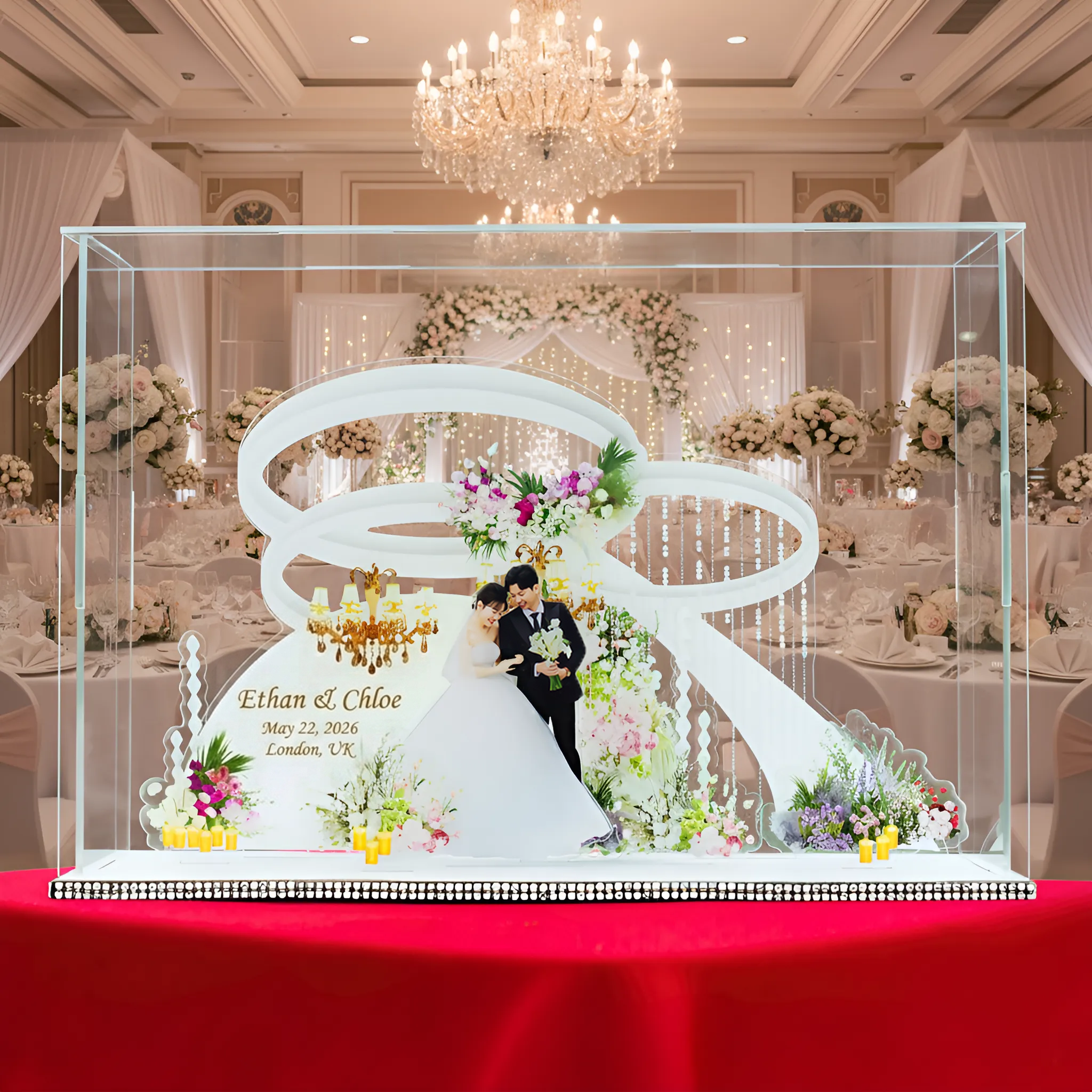Custom 3D Wedding Acrylic Standee - Personalized Bridal Keepsake Gift