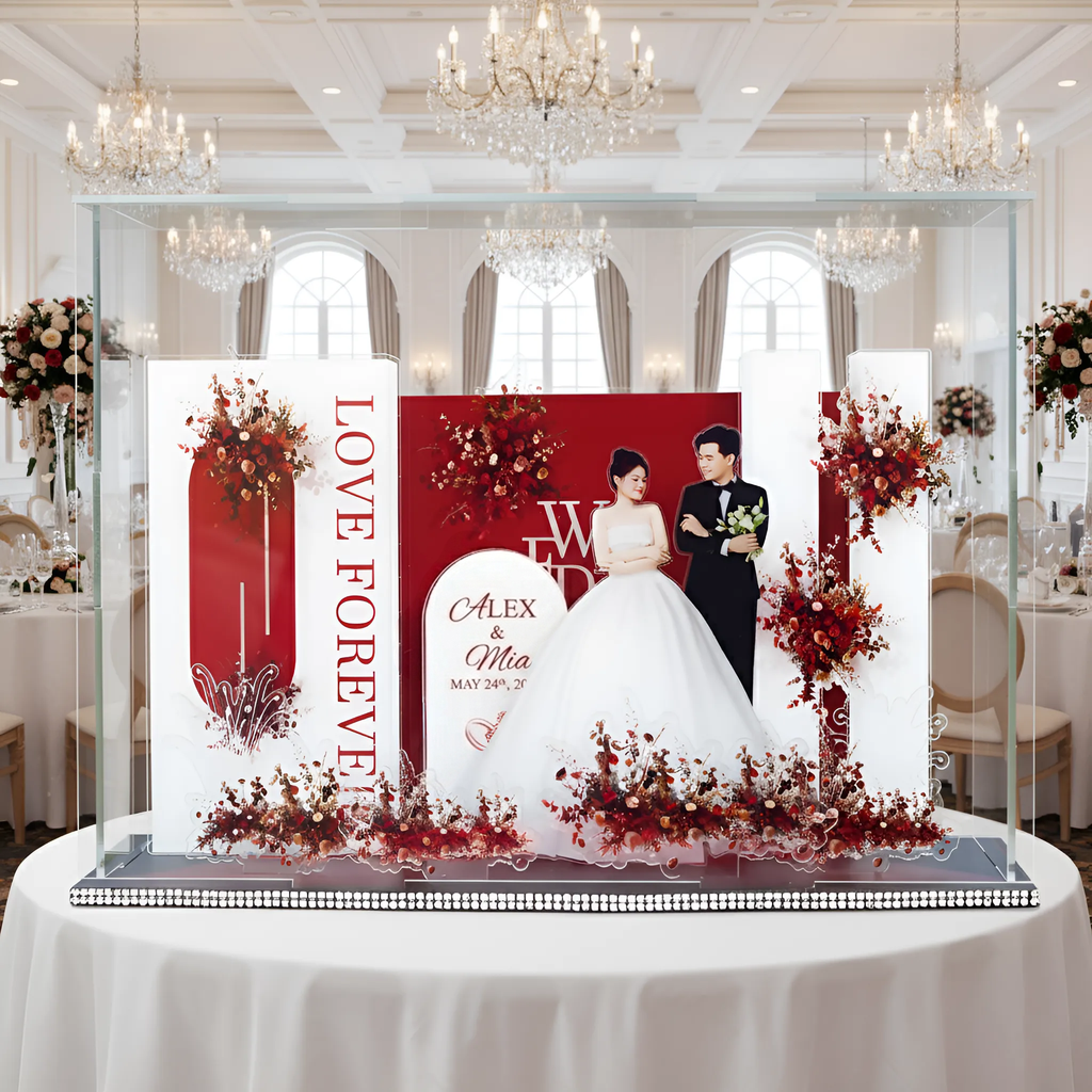 Custom 3D Wedding Acrylic Standee - Personalized Bridal Keepsake Gift