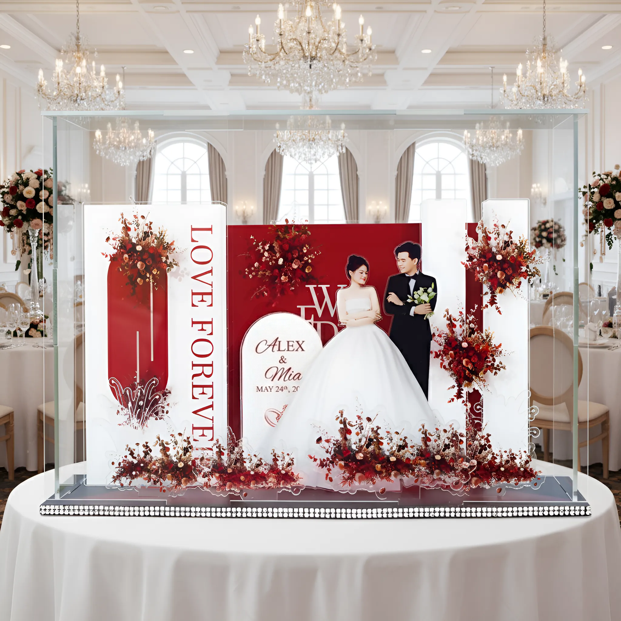 Custom 3D Wedding Acrylic Standee - Personalized Bridal Keepsake Gift