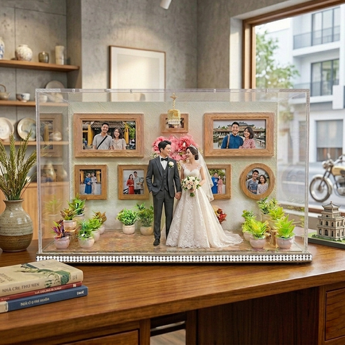 "Love Museum" Personalized Memory Diorama – Custom 8 Photos Keepsake