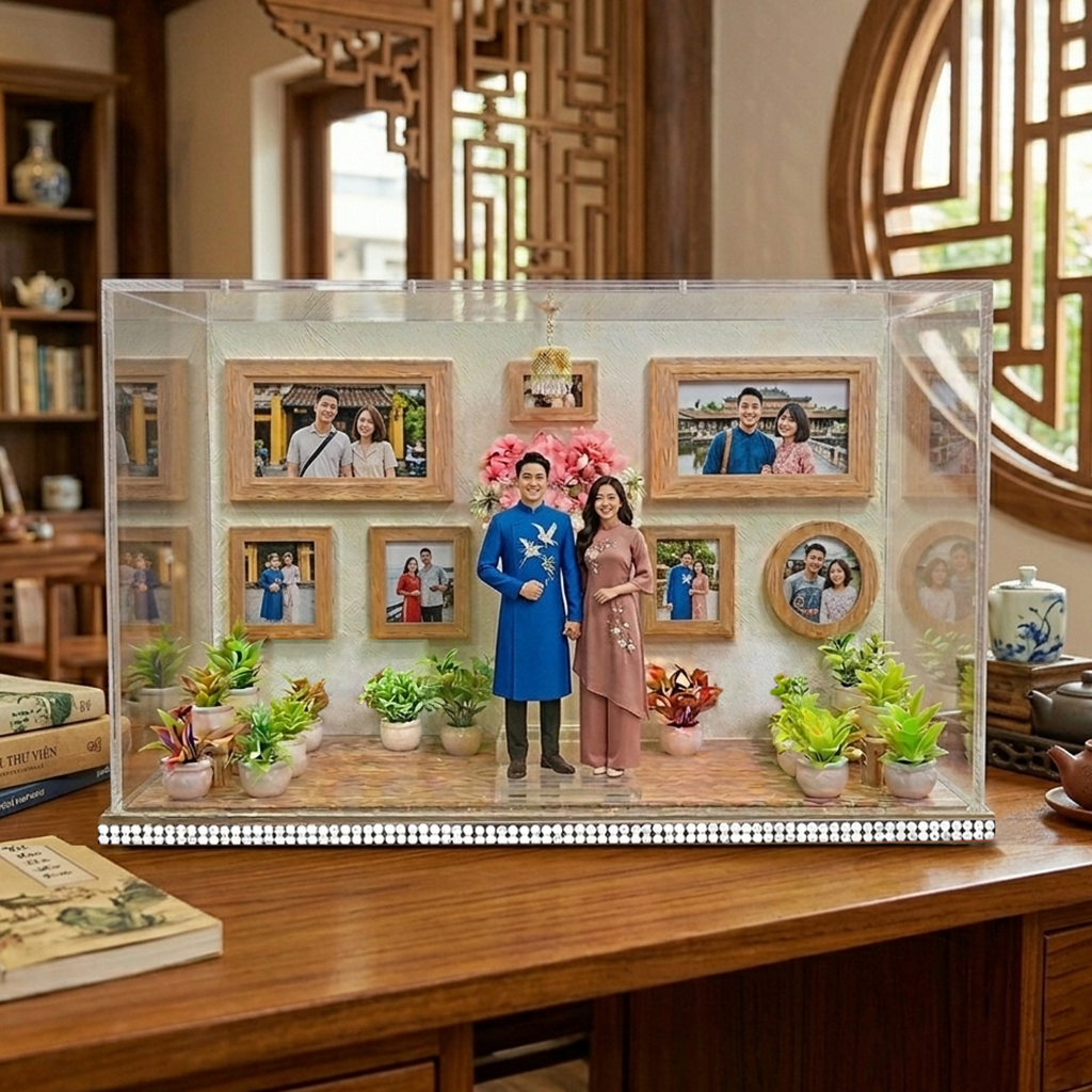 "Love Museum" Personalized Memory Diorama – Custom 8 Photos Keepsake