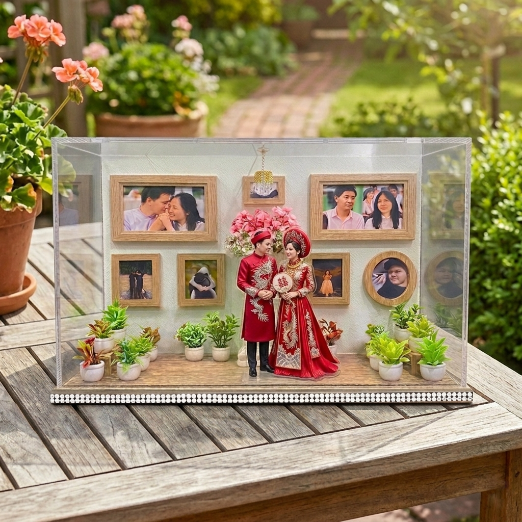 "Love Museum" Personalized Memory Diorama – Custom 8 Photos Keepsake