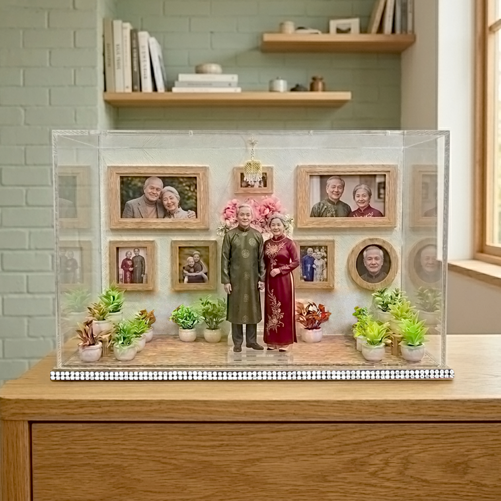 "Love Museum" Personalized Memory Diorama – Custom 8 Photos Keepsake