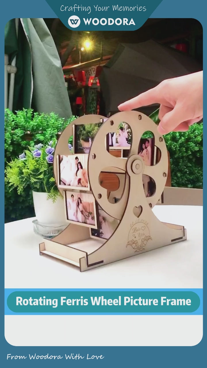 Personalized Ferris Wheel Photo Frame – Custom 8 Photos Rotating Display