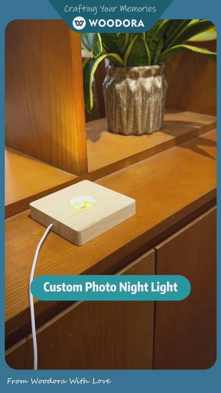 Custom Photo Cube Night Light – Personalized Romantic Gift (5 Photos/ 3.15" x 3.15"- 8x8 cm)