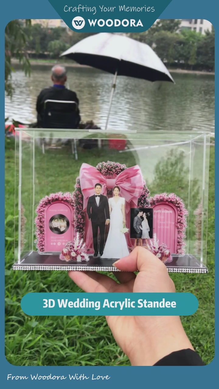 Custom 3D Wedding Acrylic Standee - Personalized Bridal Keepsake Gift