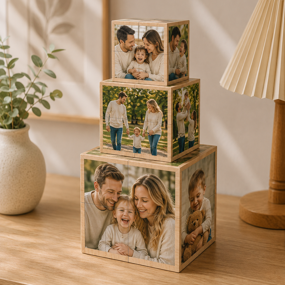 Personalized Magic Photo Cube – Custom 11 Photo Rotating Display